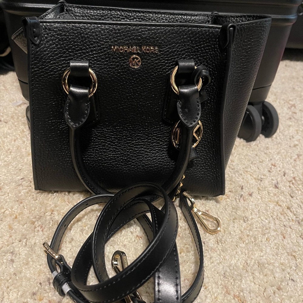 Michael Kors Black Pebbled Leather Tote - Picture 3 of 4